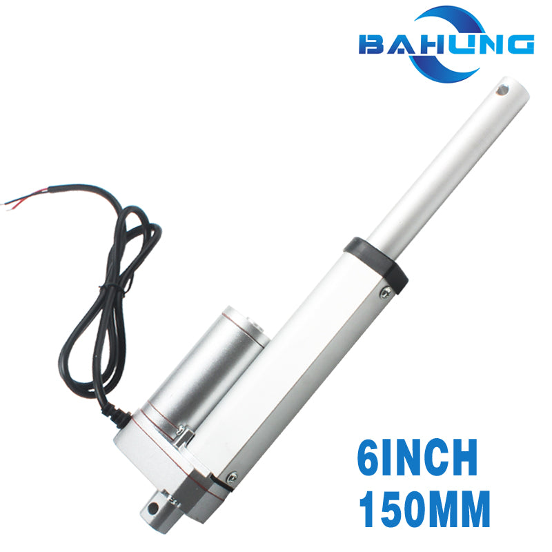 BH-03-Mini Linear Actuator 150mm-350mm 12V 24vDC ,linear motor for fire-fighting window-Stroke6-8-10-12-14inch Max Load 1500N 330LBS , Silver