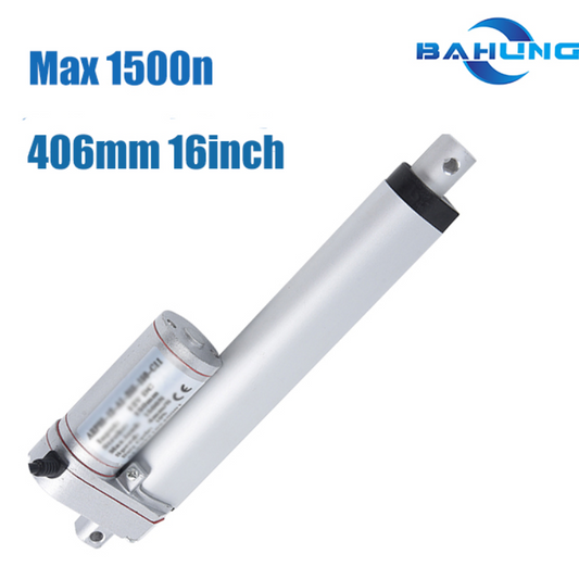 BH-03-Mini Linear Actuator 406mm-600mm 12V 24vDC ,linear motor  for fire-fighting window-Stroke16-18-20-22-24inch Max Load 1500N 330LBS , Silver